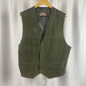 VINTAGE Greatland Apparel Large Vest Yellowstone Suede Leather Western Cowboy